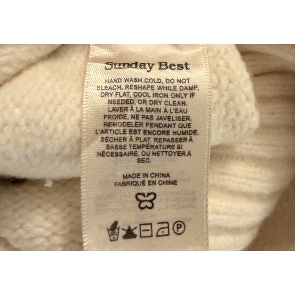 Sunday Best by Aritzia Peggy Cropped Merino Wool Sweater – Cream Size Medium - Picture 8 of 8